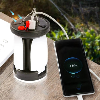 CAMPORA – Solar-powered USB camping lantern with foldable 90° light panels
