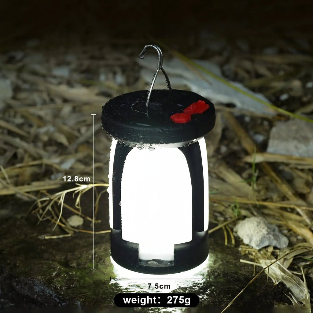 CAMPORA – Solar-powered USB camping lantern with foldable 90° light panels