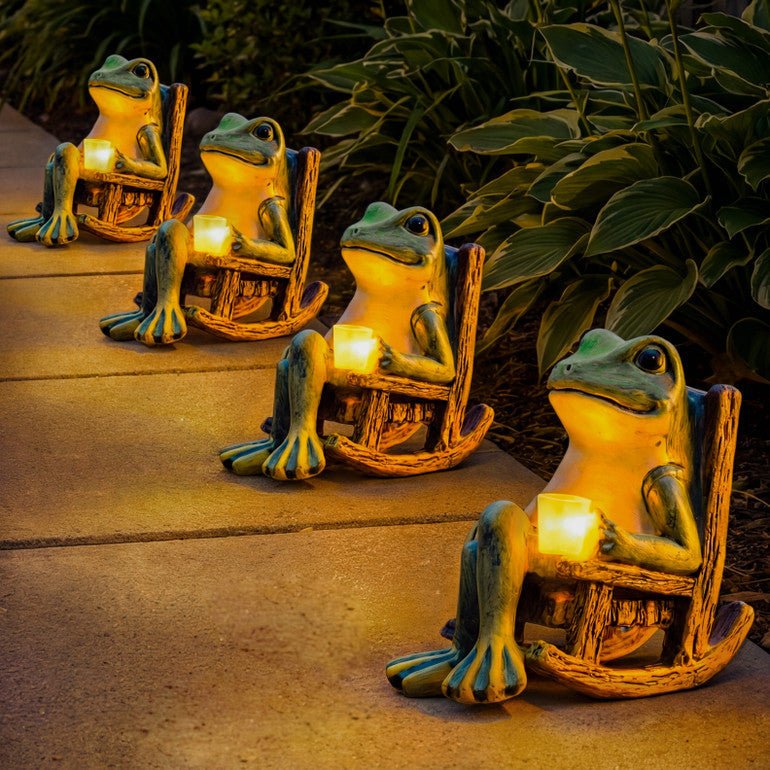 LEUCHTFROSCH – Solar garden figure with automatic light for atmospheric outdoor lighting