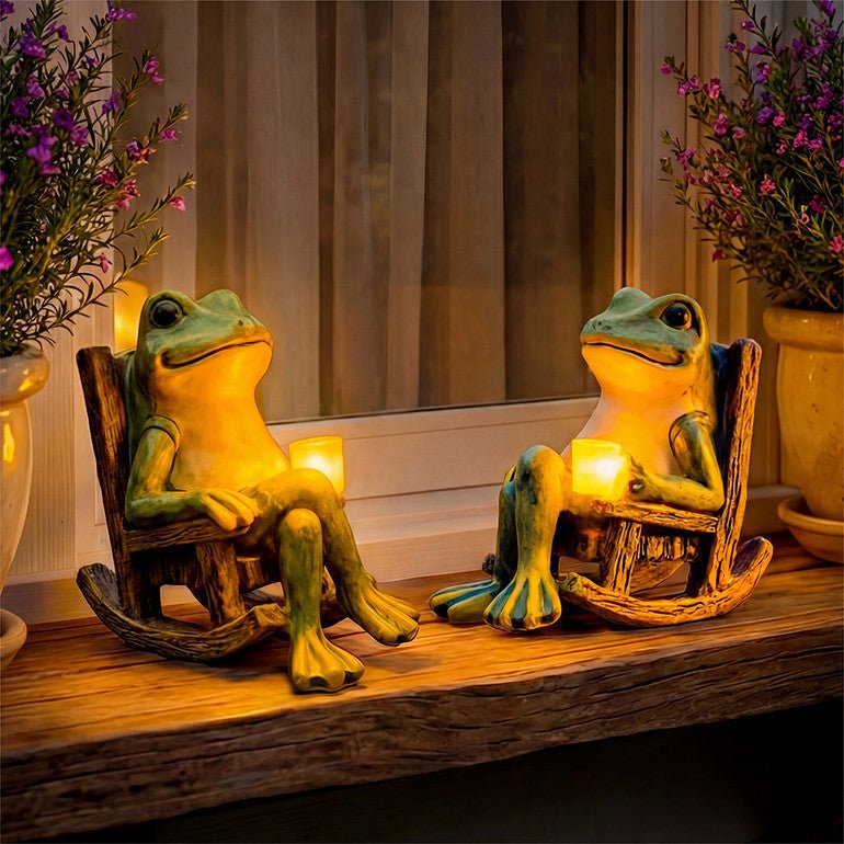 LEUCHTFROSCH – Solar garden figure with automatic light for atmospheric outdoor lighting