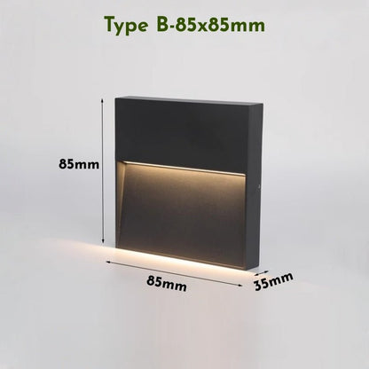 BESEGLOW – Square LED Outdoor Wall Light made of Stainless Steel & Solar