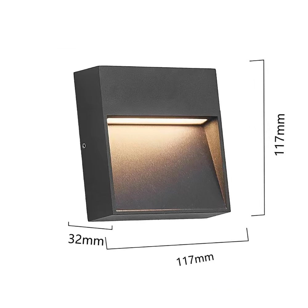 BESEGLOW – Square LED Outdoor Wall Light made of Stainless Steel & Solar