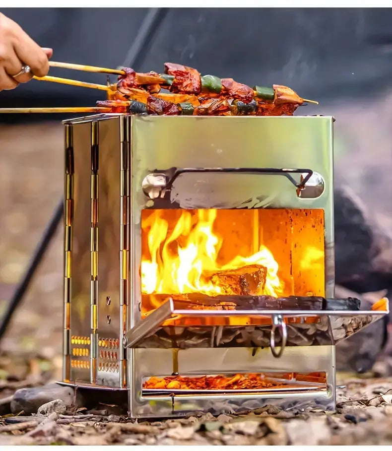 Poêle en bois pliable en acier inoxydable - TrailFlame