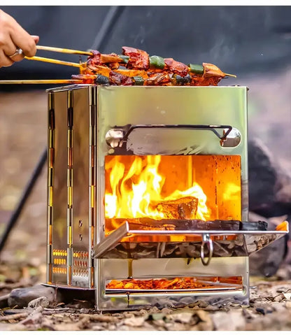 Poêle en bois pliable en acier inoxydable - TrailFlame
