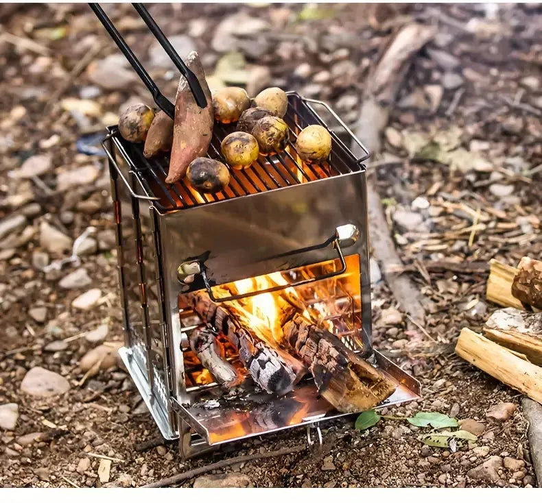 Poêle en bois pliable en acier inoxydable - TrailFlame