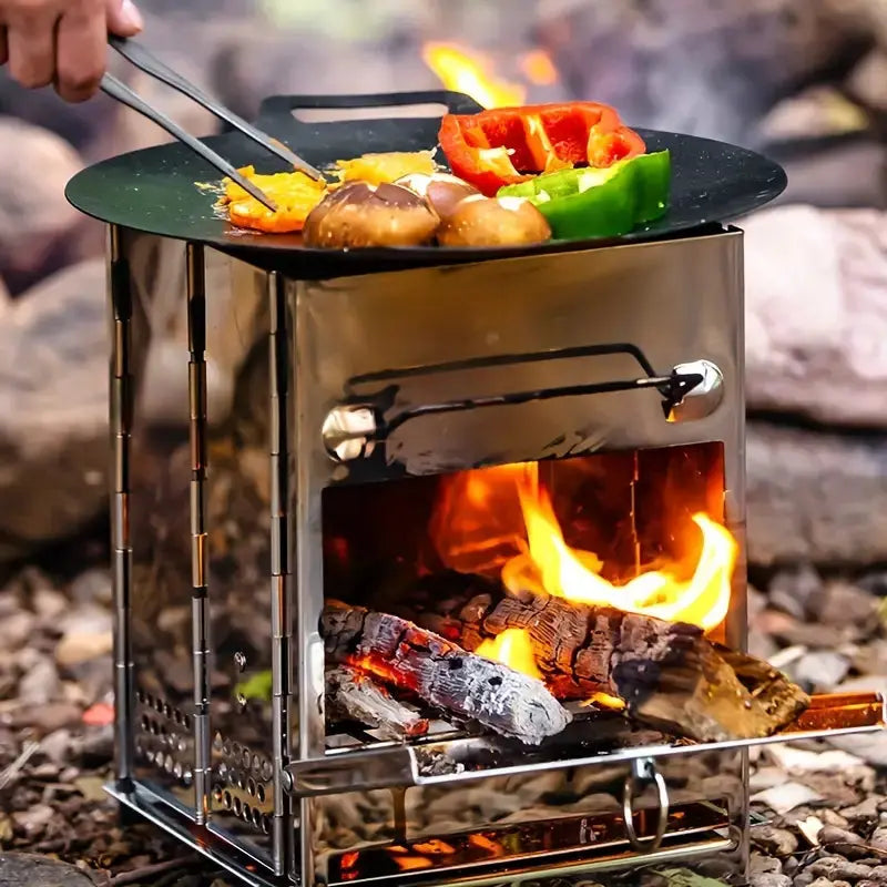 Poêle en bois pliable en acier inoxydable - TrailFlame