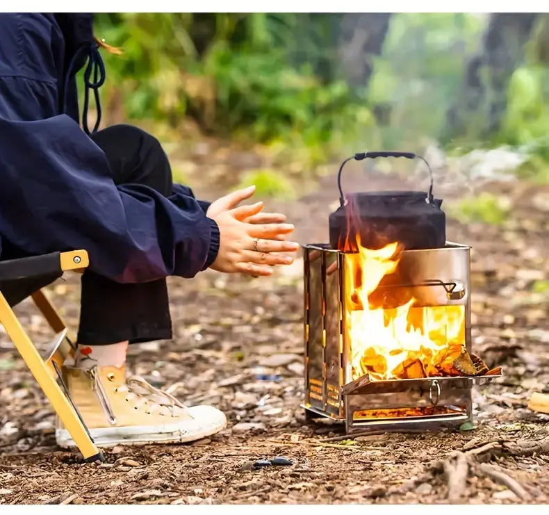 Poêle en bois pliable en acier inoxydable - TrailFlame