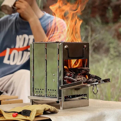 Poêle en bois pliable en acier inoxydable - TrailFlame
