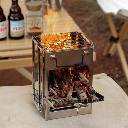 Poêle en bois pliable en acier inoxydable - TrailFlame