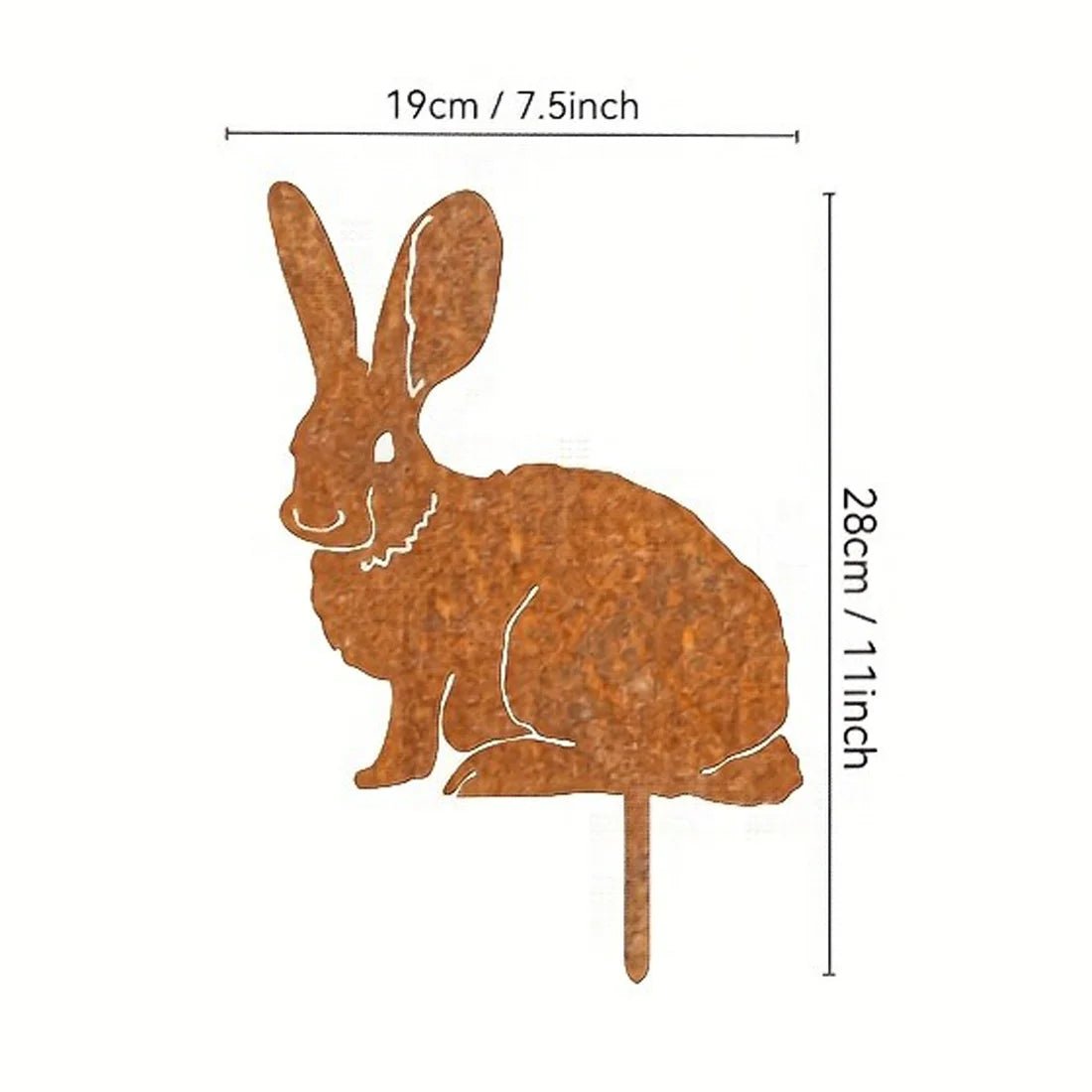 SPRINGBUN – Rustic garden stake made of metal in rabbit shape for rural garden decoration