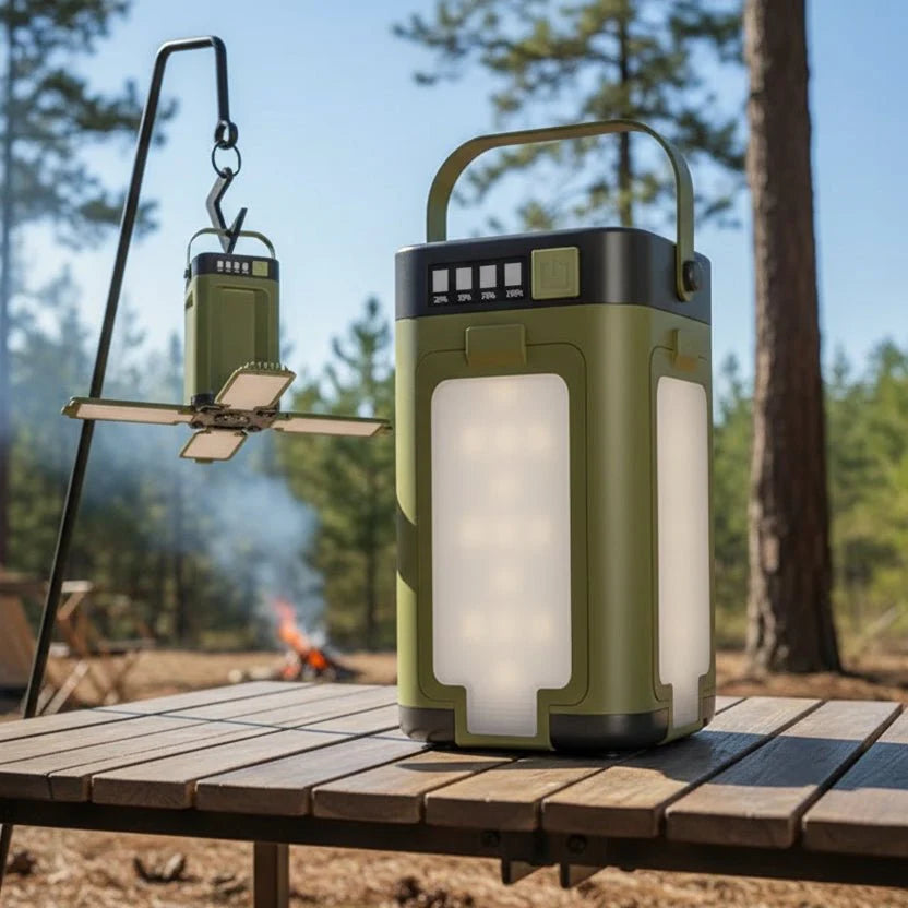 SOLATENT - Foldable Solar Camping Lamp with 6 Modes for Outdoor and Emergency Use.