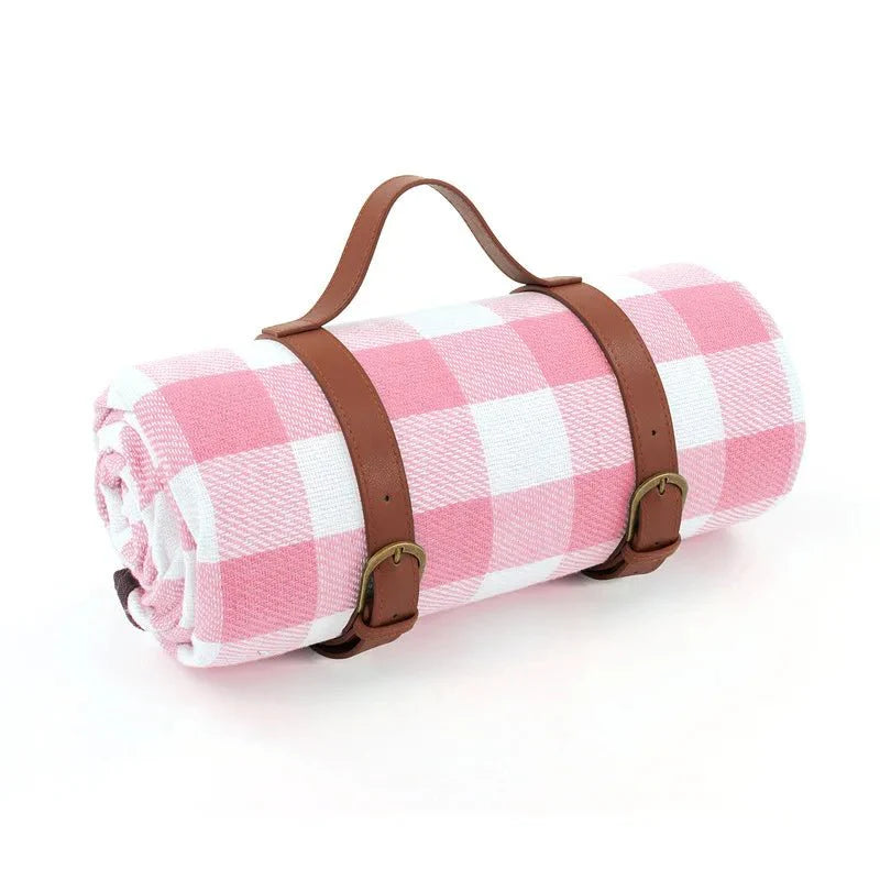 PICSTYLE – Waterproof Checkered Picnic Blanket with Practical Carry Strap