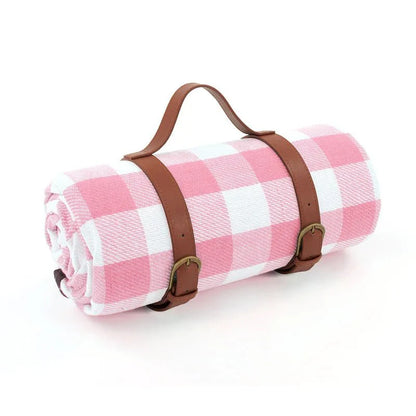 PICSTYLE – Waterproof Checkered Picnic Blanket with Practical Carry Strap