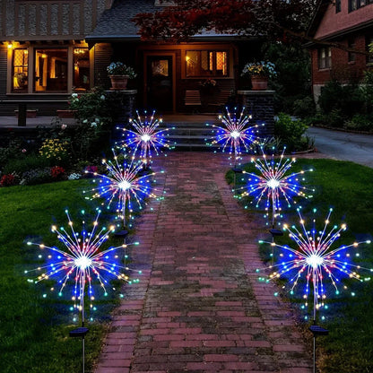 Solar garden lamp - Elegant LED firework lights for outdoor areas, IP65, solar-powered lighting