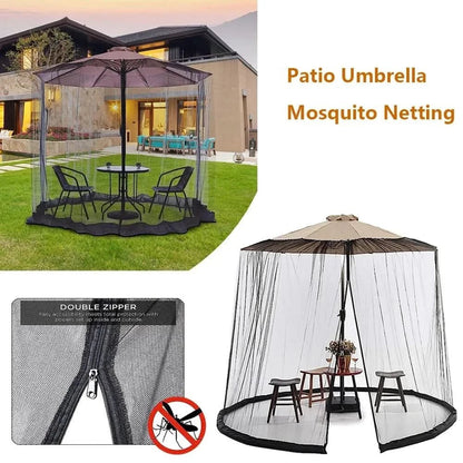 EcoShield Mosquito Net - Mosquito net for parasols up to 4m with zip fastener