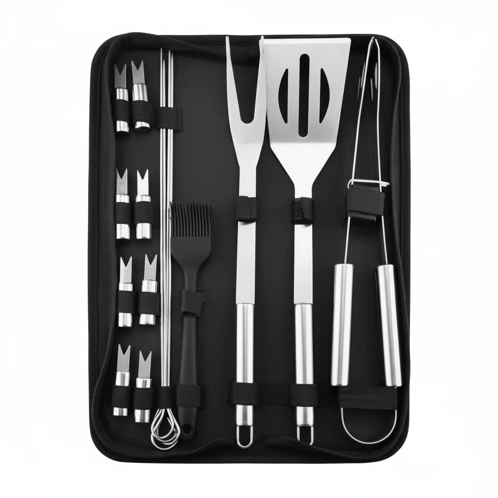 GrillMaster Pro – Stainless Steel Barbecue Tool Set for Outdoors