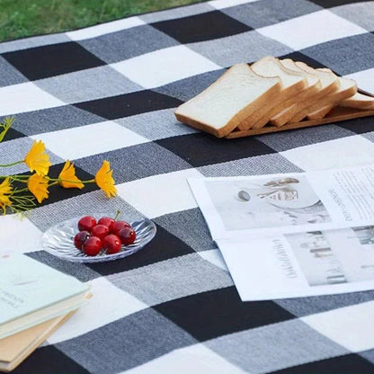 PICSTYLE – Waterproof Checkered Picnic Blanket with Practical Carry Strap
