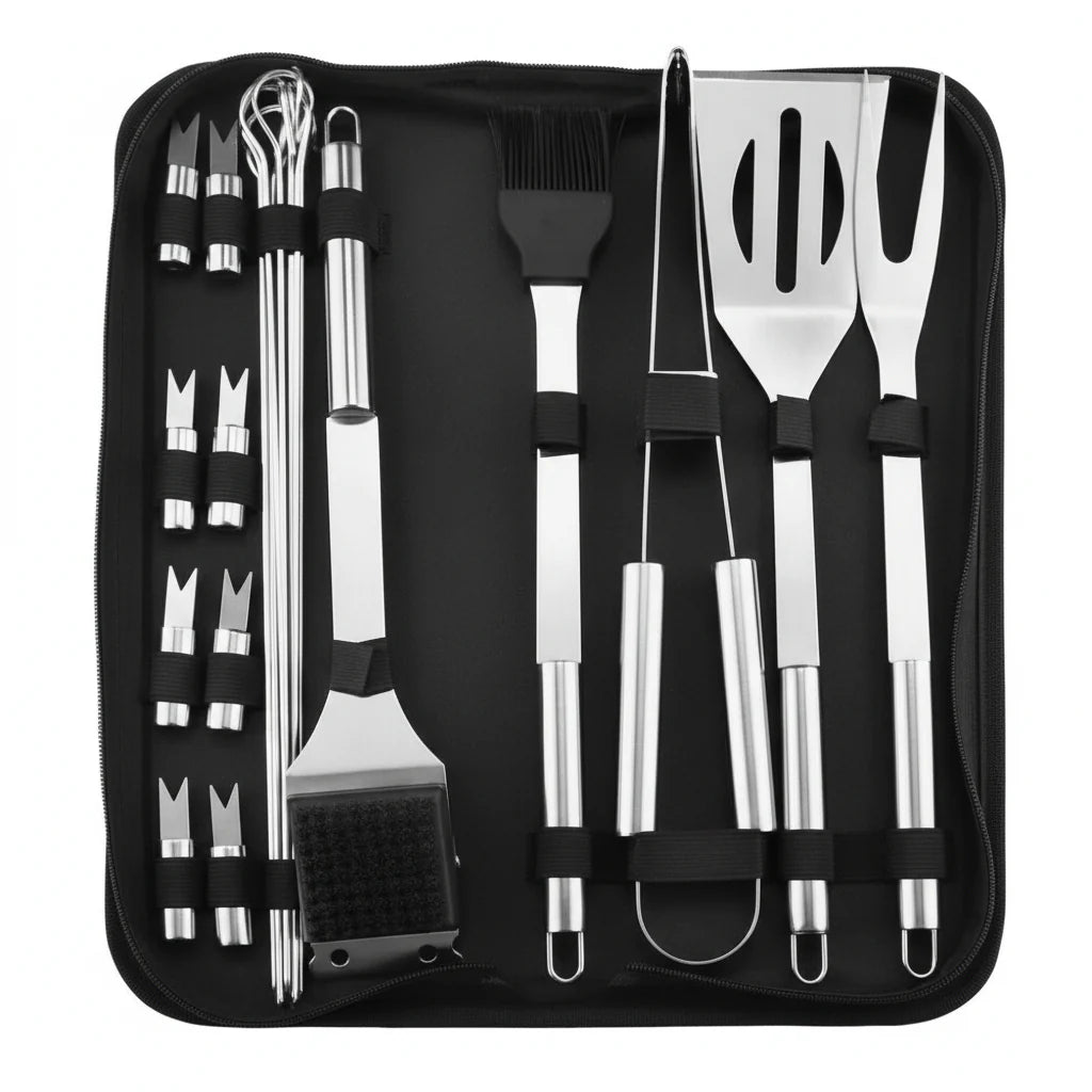 GrillMaster Pro – Stainless Steel Barbecue Tool Set for Outdoors