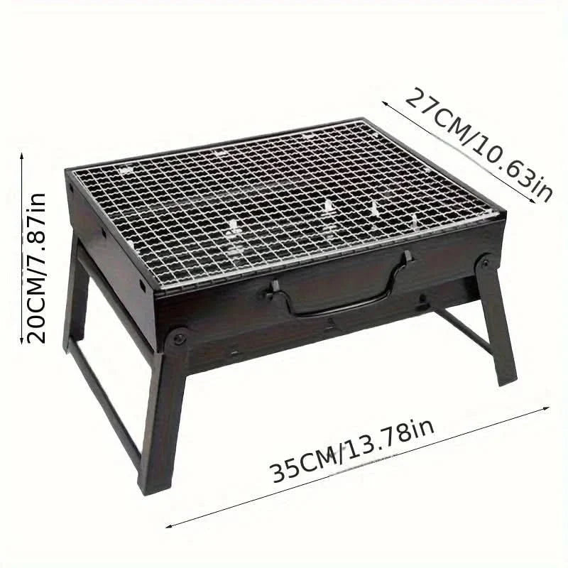 CAMPFLARE – Stainless Steel Charcoal Grill for Compact Outdoor Grilling