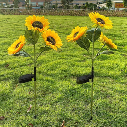 Waterproof solar lamp in sunflower model for garden and outdoor areas - Automatic lighting