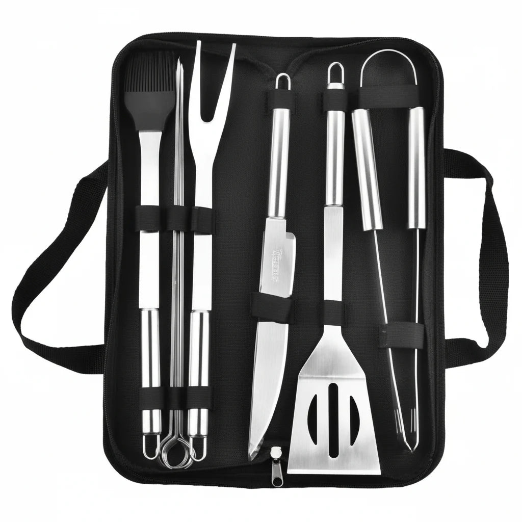 GrillMaster Pro – Stainless Steel Barbecue Tool Set for Outdoors