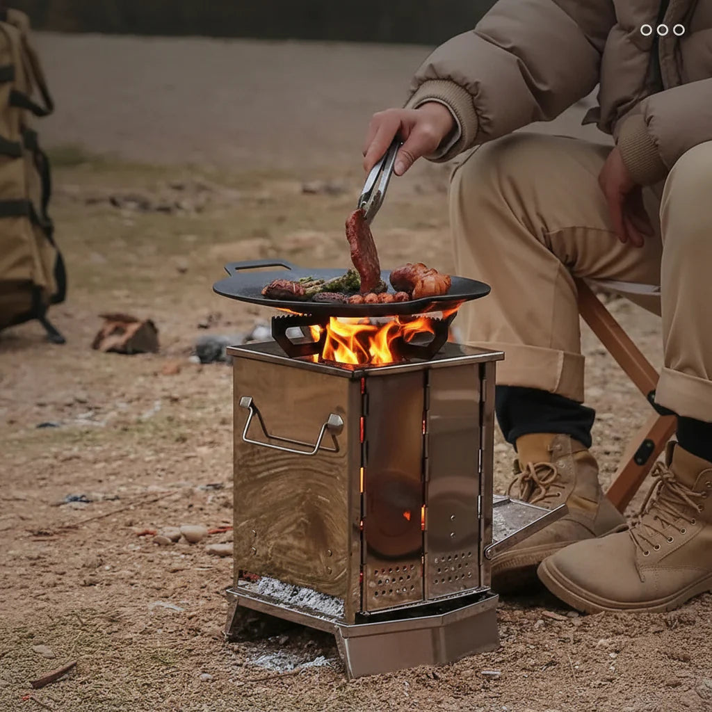 FLEXFIRE – Portable Stainless Steel Camping Stove for Outdoor Kitchen