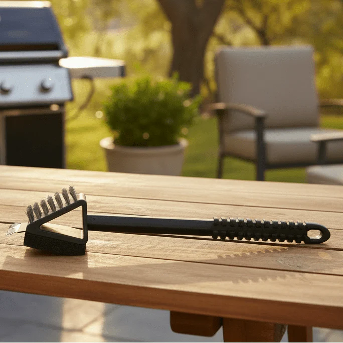 GRIMEX – Grill cleaner with scraper and sponge attachment for cleaning and refreshing grill surfaces