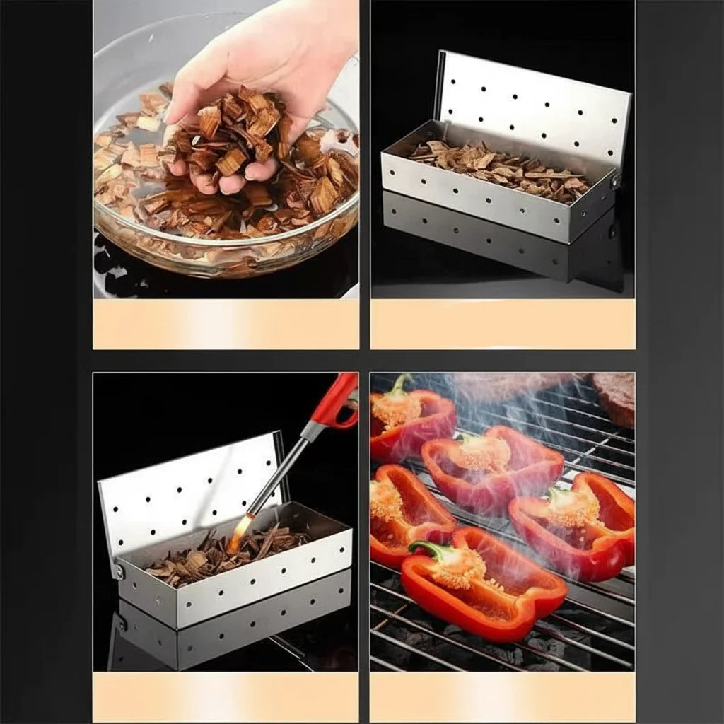 GRILLEDGE – Premium stainless steel smoking box for intense barbecue aroma