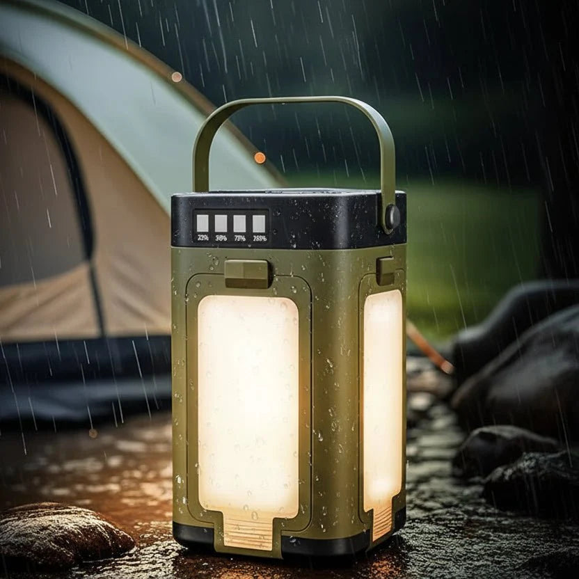 SOLATENT - Foldable Solar Camping Lamp with 6 Modes for Outdoor and Emergency Use.