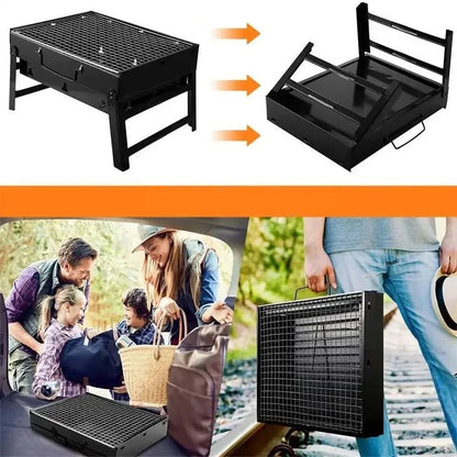 CAMPFLARE – Stainless Steel Charcoal Grill for Compact Outdoor Grilling