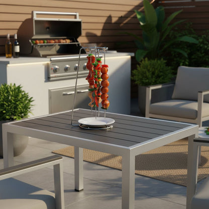 SKWERK – Stainless Steel Grill Skewer Set with Grill Rack for Effortless Outdoor Grilling