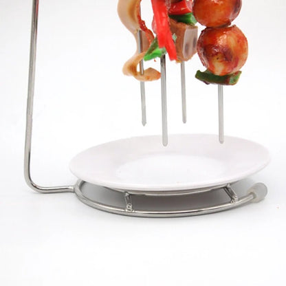 SKWERK – Stainless Steel Grill Skewer Set with Grill Rack for Effortless Outdoor Grilling