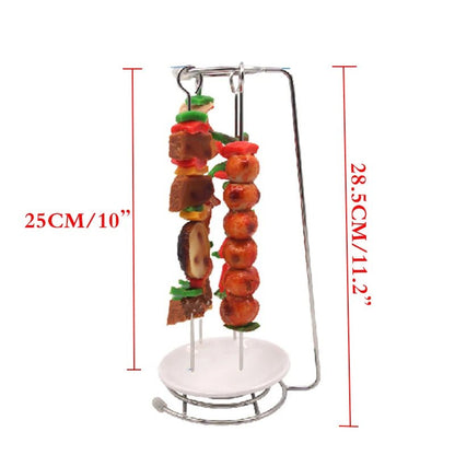 SKWERK – Stainless Steel Grill Skewer Set with Grill Rack for Effortless Outdoor Grilling
