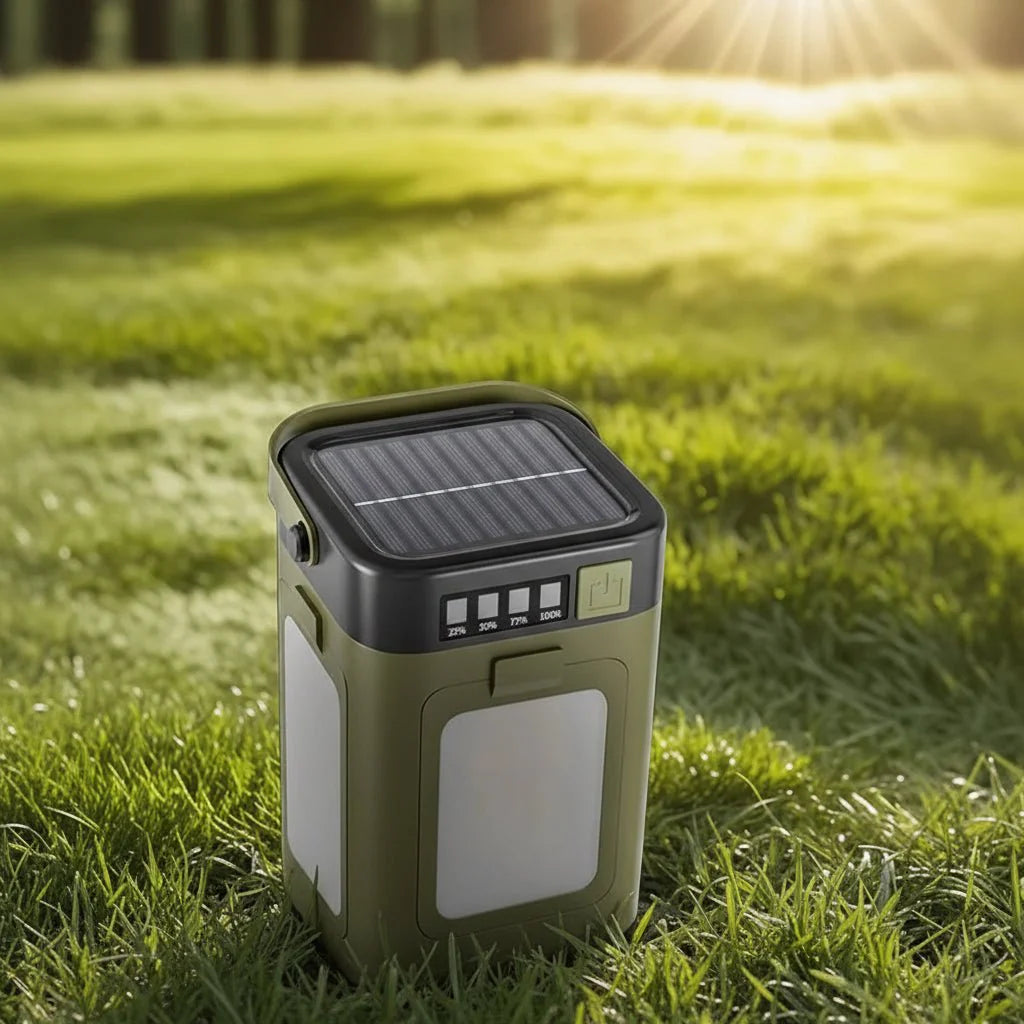 SOLATENT - Foldable Solar Camping Lamp with 6 Modes for Outdoor and Emergency Use.
