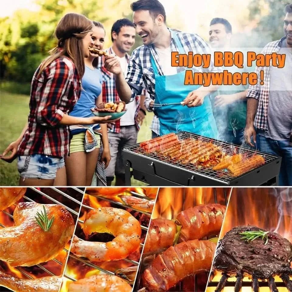 CAMPFLARE – Stainless Steel Charcoal Grill for Compact Outdoor Grilling