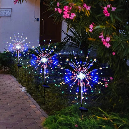 Solar garden lamp - Elegant LED firework lights for outdoor areas, IP65, solar-powered lighting