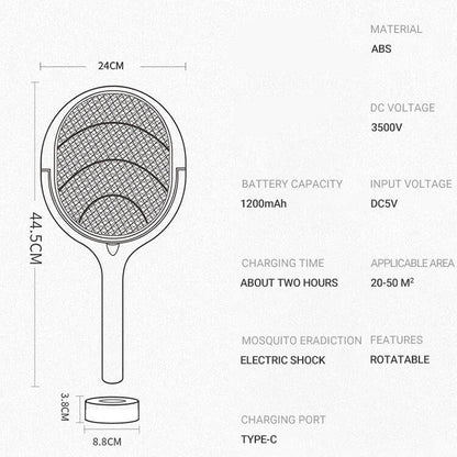 ZapGuard – 5-in-1 Electric Mosquito Swatter with LED