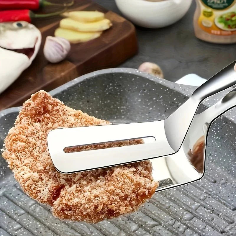 CLAMPSPAT – Stainless Steel Spatula Tongs for BBQ & Kitchen