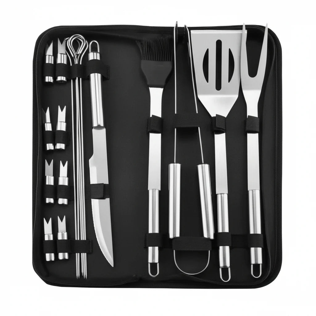 GrillMaster Pro – Stainless Steel Barbecue Tool Set for Outdoors