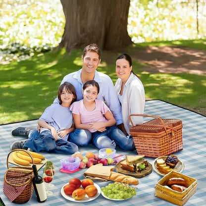 PICSTYLE – Waterproof Checkered Picnic Blanket with Practical Carry Strap