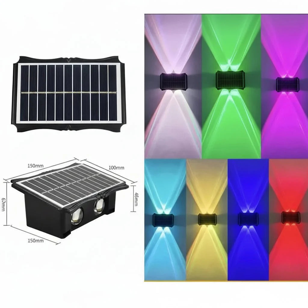 LUMIWALL – Solar LED Wall Light with Adjustable Brightness and Color Change