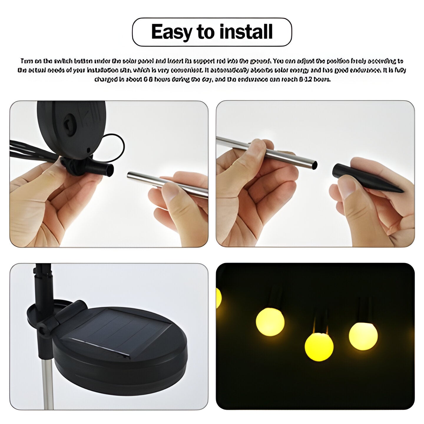 Lampes de jardin solaires effet luciole
