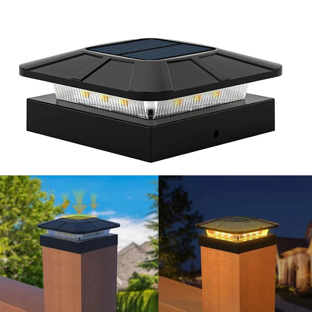 BRIGHTPOLE – Solar Post Lights with 3 Color Modes for Garden & Terrace