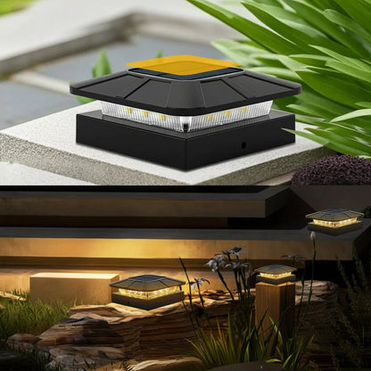 BRIGHTPOLE – Solar Post Lights with 3 Color Modes for Garden & Terrace