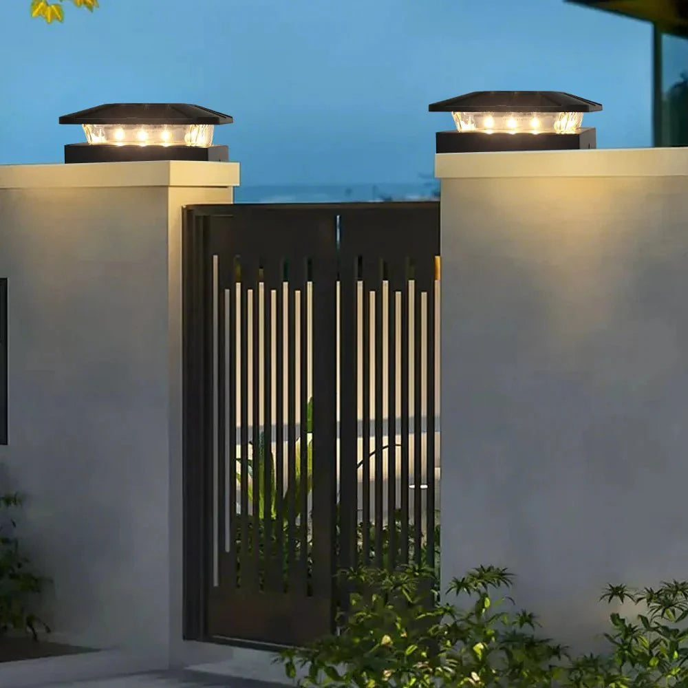BRIGHTPOLE – Solar Post Lights with 3 Color Modes for Garden & Terrace