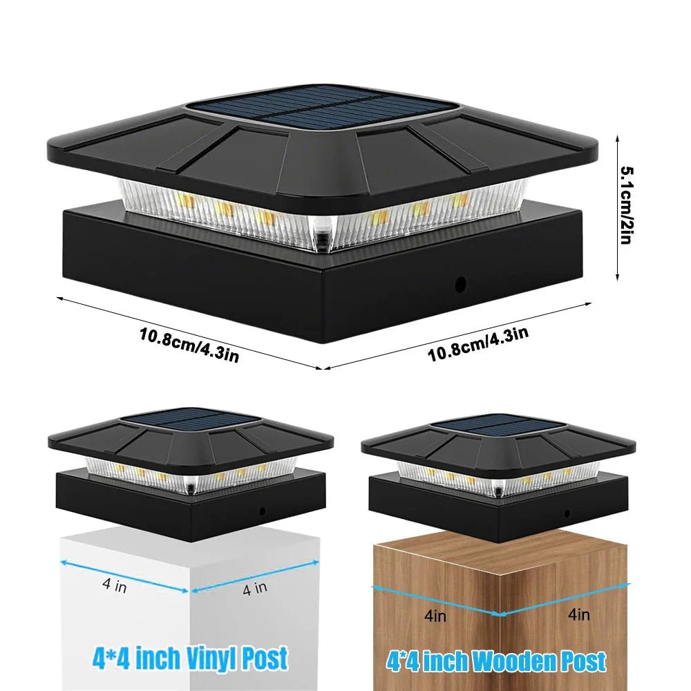 BRIGHTPOLE – Solar Post Lights with 3 Color Modes for Garden & Terrace