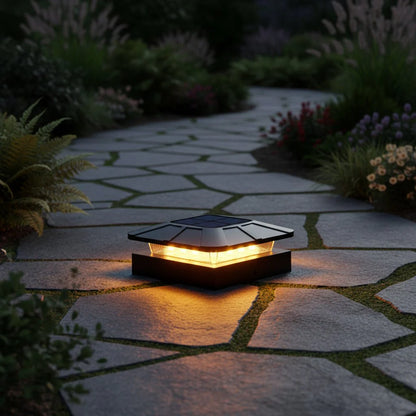 BRIGHTPOLE – Solar Post Lights with 3 Color Modes for Garden & Terrace