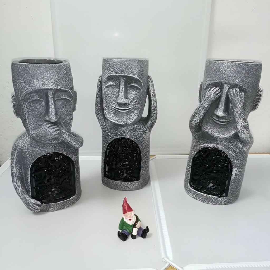 Magical Trio - solar resin garden statues for an enchanting atmosphere