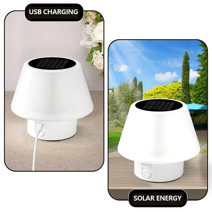 SOLARAURA – portable solar table lamp with 4 modes & IP64 protection for outdoor and camping
