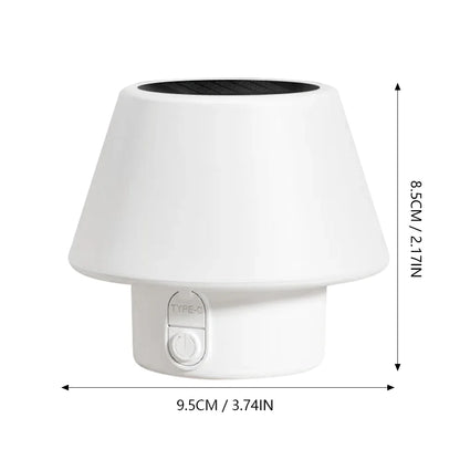 SOLARAURA – portable solar table lamp with 4 modes & IP64 protection for outdoor and camping